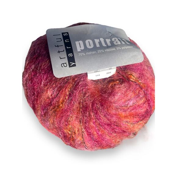 3 Skeins Artful PORTRAIT Mohair Fuzzy Yarn 🧶 114 Fazio's Mistress Pink - Picture 8 of 12